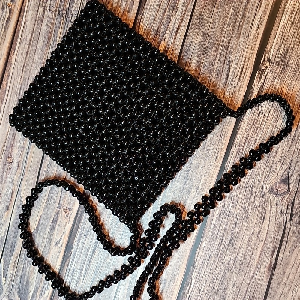 BLACK BEADED CROSSBODY BAG - Picture 4 of 10